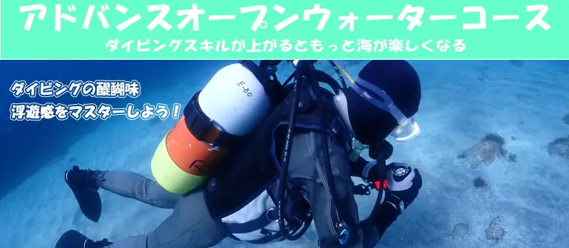 アドバンスオープンウォーターコース ダイビングスキルが上がるともっと海が楽しくなる ダイビングの醍醐味 浮遊感をマスターしよう!